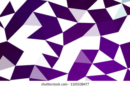 Dark Purple vector blurry hexagon blurry triangle. Creative illustration in halftone style with gradient. A completely new template for your business design.