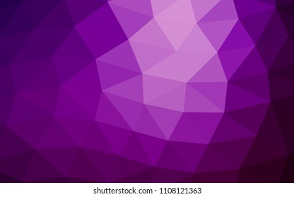 Dark Purple vector blurry hexagon blurry triangle. Glitter abstract illustration with an elegant design. The elegant pattern can be used as part of a brand book.