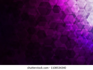 Dark Purple vector blurry hexagon template. A sample with polygonal shapes. The template can be used as a background for cell phones.