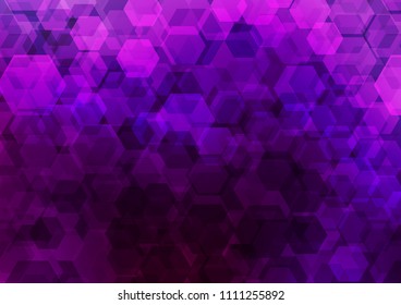 Dark Purple vector blurry hexagon background. Brand new colored illustration in blurry style with gradient. The template can be used as a background for cell phones.