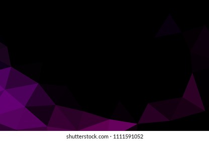 Dark Purple vector blurry hexagon blurry triangle. Colorful abstract illustration with gradient. The template can be used as a background for cell phones.