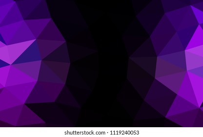 Dark Purple vector blurry hexagon blurry triangle. Geometric illustration in Origami style with gradient.  A new texture for your design.