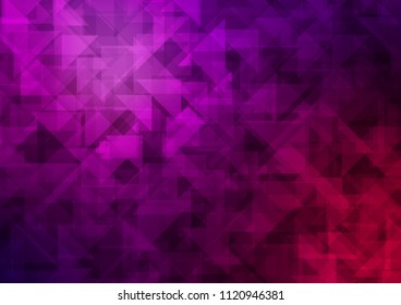 Dark Purple vector blurry hexagon blurry triangle. Brand new colored illustration in blurry style with gradient. The best triangular design for your business.