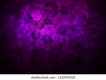 Dark Purple vector blurry hexagon template. hexagonal geometric sample with gradient.  The best hexagonal design for your business.