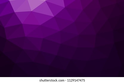 Dark Purple vector blurry hexagon blurry triangle. Triangular geometric sample with gradient.  A completely new design for your business.