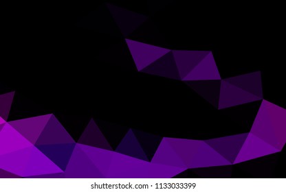 Dark Purple vector blurry hexagon blurry triangle. An elegant bright illustration with gradient. The polygonal design can be used for your web site.