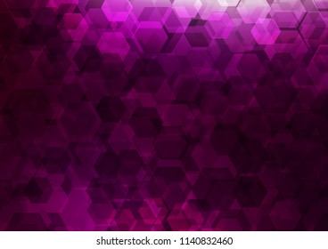 Dark Purple vector blurry hexagon template. A completely new color illustration in a vague style. Brand new style for your business design.