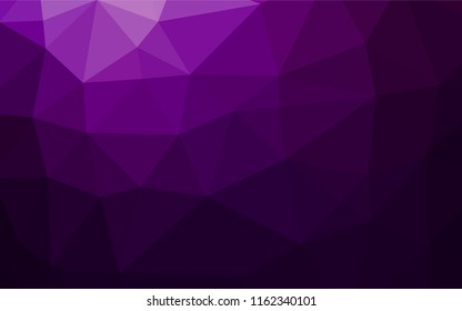 Dark Purple vector blurry hexagon texture. Geometric illustration in Origami style with gradient.  Triangular pattern for your business design.