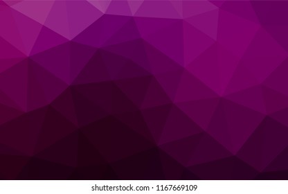 Dark Purple vector blurry hexagon template. Triangular geometric sample with gradient.  The textured pattern can be used for background.