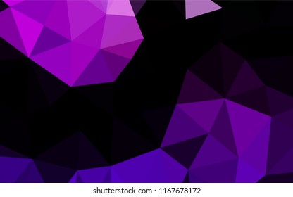 Dark Purple vector blurry hexagon template. Geometric illustration in Origami style with gradient.  A completely new template for your business design.