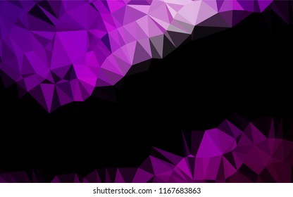 Dark Purple vector blurry hexagon template. Shining illustration, which consist of triangles. Brand new style for your business design.