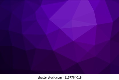Dark Purple vector blurry hexagon template. Triangular geometric sample with gradient.  The completely new template can be used for your brand book.