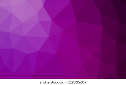 Dark Purple vector blurry hexagon texture. Triangular geometric sample with gradient.  The template can be used as a background for cell phones.