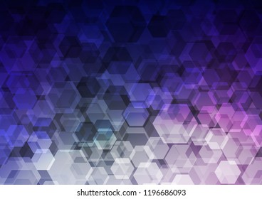 Dark Purple vector blurry hexagon pattern. Modern geometrical abstract illustration with gradient. A new texture for your design.
