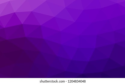 Dark Purple vector blurry hexagon blurry triangle. Geometric illustration in Origami style with gradient.  The elegant pattern can be used as part of a brand book.