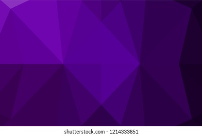 Dark Purple vector blurry hexagon texture. Triangular geometric sample with gradient.  The polygonal design can be used for your web site.