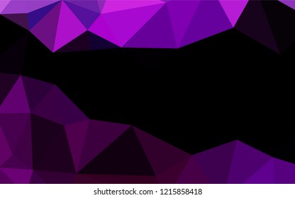 Dark Purple vector blurry hexagon template. Shining illustration, which consist of triangles. Brand new style for your business design.