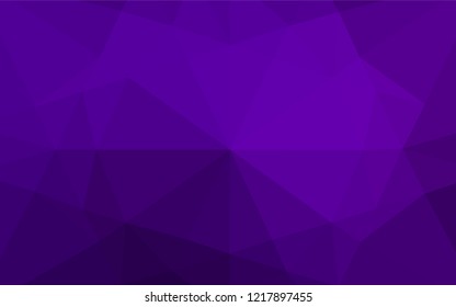 Dark Purple vector blurry hexagon template. Triangular geometric sample with gradient.  The completely new template can be used for your brand book.
