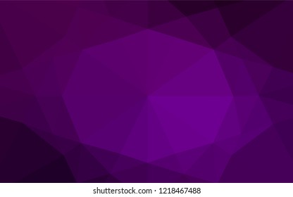 Dark Purple vector blurry hexagon texture. Triangular geometric sample with gradient.  The best triangular design for your business.