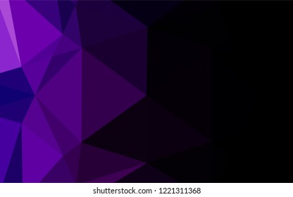 Dark Purple vector blurry hexagon texture. Triangular geometric sample with gradient.  Brand new style for your business design.