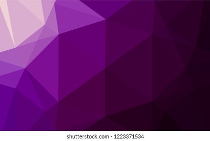 Dark Purple vector blurry hexagon pattern. Geometric illustration in Origami style with gradient.  A completely new template for your business design.