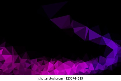 Dark Purple vector blurry hexagon pattern. Geometric illustration in Origami style with gradient.  A new texture for your design.