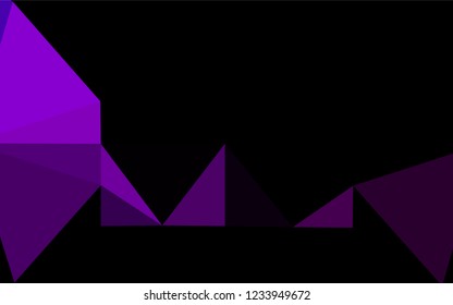 Dark Purple vector blurry hexagon template. Brand new colored illustration in blurry style with gradient. Triangular pattern for your business design.