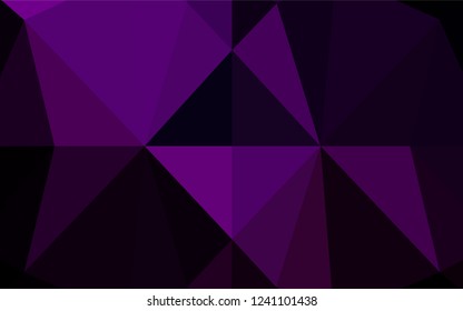 Dark Purple vector blurry hexagon pattern. Geometric illustration in Origami style with gradient.  Brand new style for your business design.