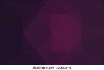Dark Purple vector blurry hexagon pattern. Shining illustration, which consist of triangles. The polygonal design can be used for your web site.