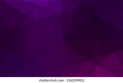 Dark Purple vector blurry hexagon pattern. Geometric illustration in Origami style with gradient.  The template can be used as a background for cell phones.