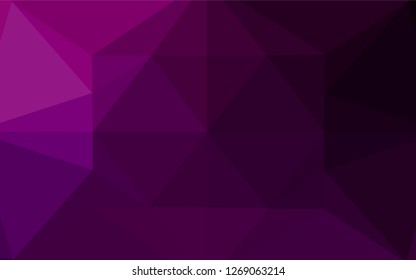 Dark Purple vector blurry hexagon template. Triangular geometric sample with gradient.  The best triangular design for your business.