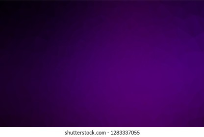Dark Purple vector blurry hexagon template. Triangular geometric sample with gradient.  Brand new design for your business.