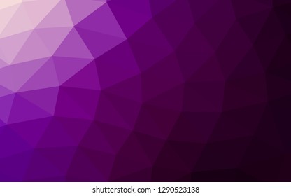 Dark Purple vector blurry hexagon blurry triangle. Creative illustration in halftone style with gradient. The template can be used as a background for cell phones.