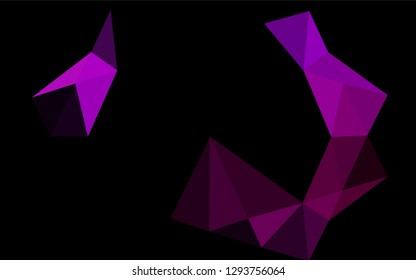 Dark Purple vector blurry hexagon template. Creative geometric illustration in Origami style with gradient. Brand new design for your business.
