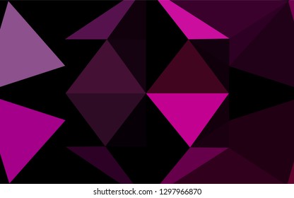 Dark Purple vector blurry hexagon pattern. Geometric illustration in Origami style with gradient.  The polygonal design can be used for your web site.
