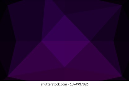 Dark Purple vector blurry hexagon pattern. Creative geometric illustration in Origami style with gradient. The completely new template can be used for your brand book.