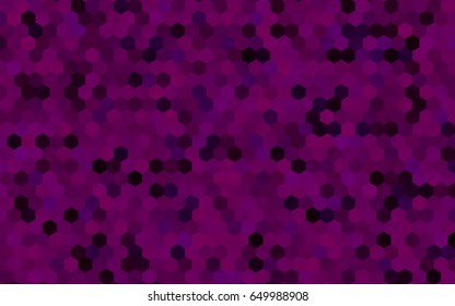 Dark Purple vector blurry hexagon background design. Geometric background in Origami style with gradient. 
