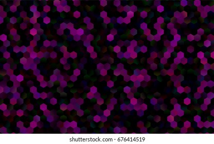 Dark Purple vector blurry hexagon background design. Geometric background in Origami style with gradient. 