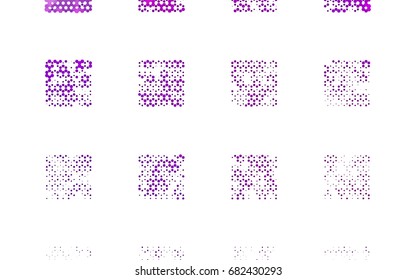 Dark Purple vector blurry hexagon background design. Geometric background in Origami style with gradient. 