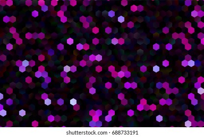 Dark Purple vector blurry hexagon background design. Geometric background in Origami style with gradient. 