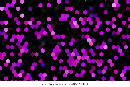 Dark Purple vector blurry hexagon background design. Geometric background in Origami style with gradient. 