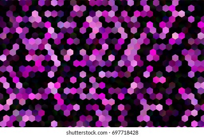 Dark Purple vector blurry hexagon background design. Geometric background in Origami style with gradient. 