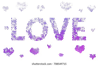 Dark Purple vector blurry hexagon background design. Geometric background in Origami style with gradient. 