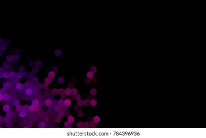 Dark Purple vector blurry hexagon background design. Geometric background in Origami style with gradient. 