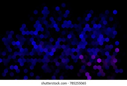 Dark Purple vector blurry hexagon background design. Geometric background in Origami style with gradient. 