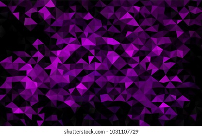 Dark Purple vector blurry triangle background. Triangular geometric sample with gradient.  The textured pattern can be used for background.
