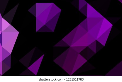 Dark Purple vector blurry triangle template. A vague abstract illustration with gradient. Triangular pattern for your business design.