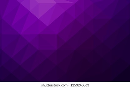 Dark Purple vector blurry triangle template. Shining illustration, which consist of triangles. Brand new design for your business.