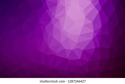 Dark Purple vector blurry triangle texture. Geometric illustration in Origami style with gradient. Triangular pattern for your business design.