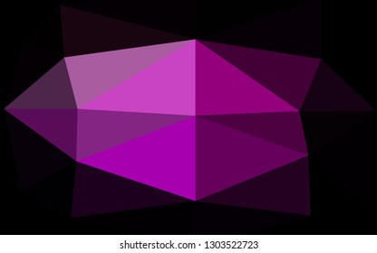 Dark Purple vector blurry triangle template. Triangular geometric sample with gradient.  Triangular pattern for your business design.
